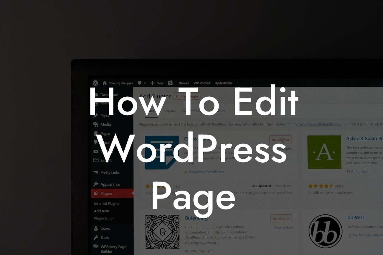 How To Edit WordPress Page