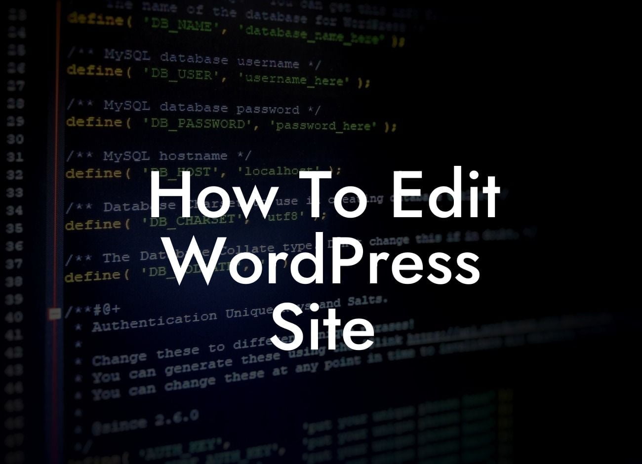 How To Edit WordPress Site