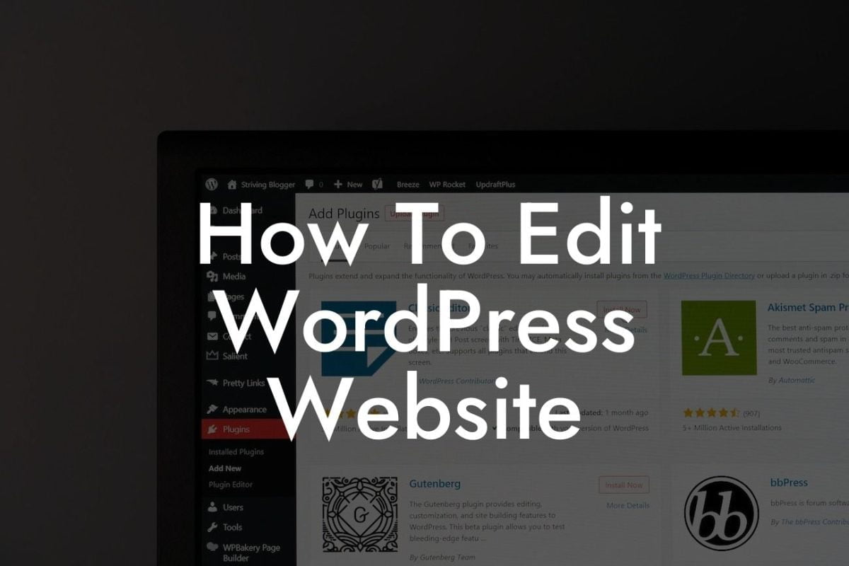 How To Edit WordPress Website