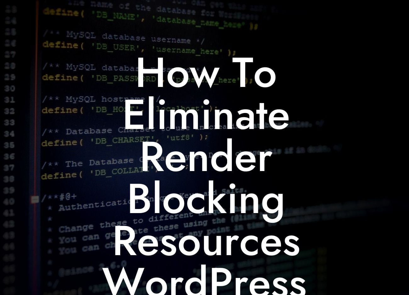 How To Eliminate Render Blocking Resources WordPress