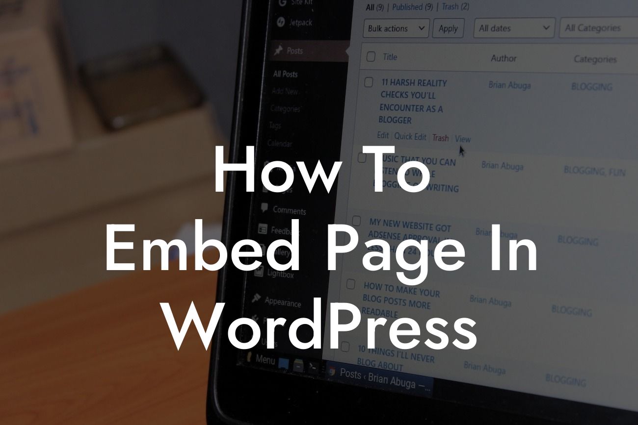 How To Embed Page In WordPress