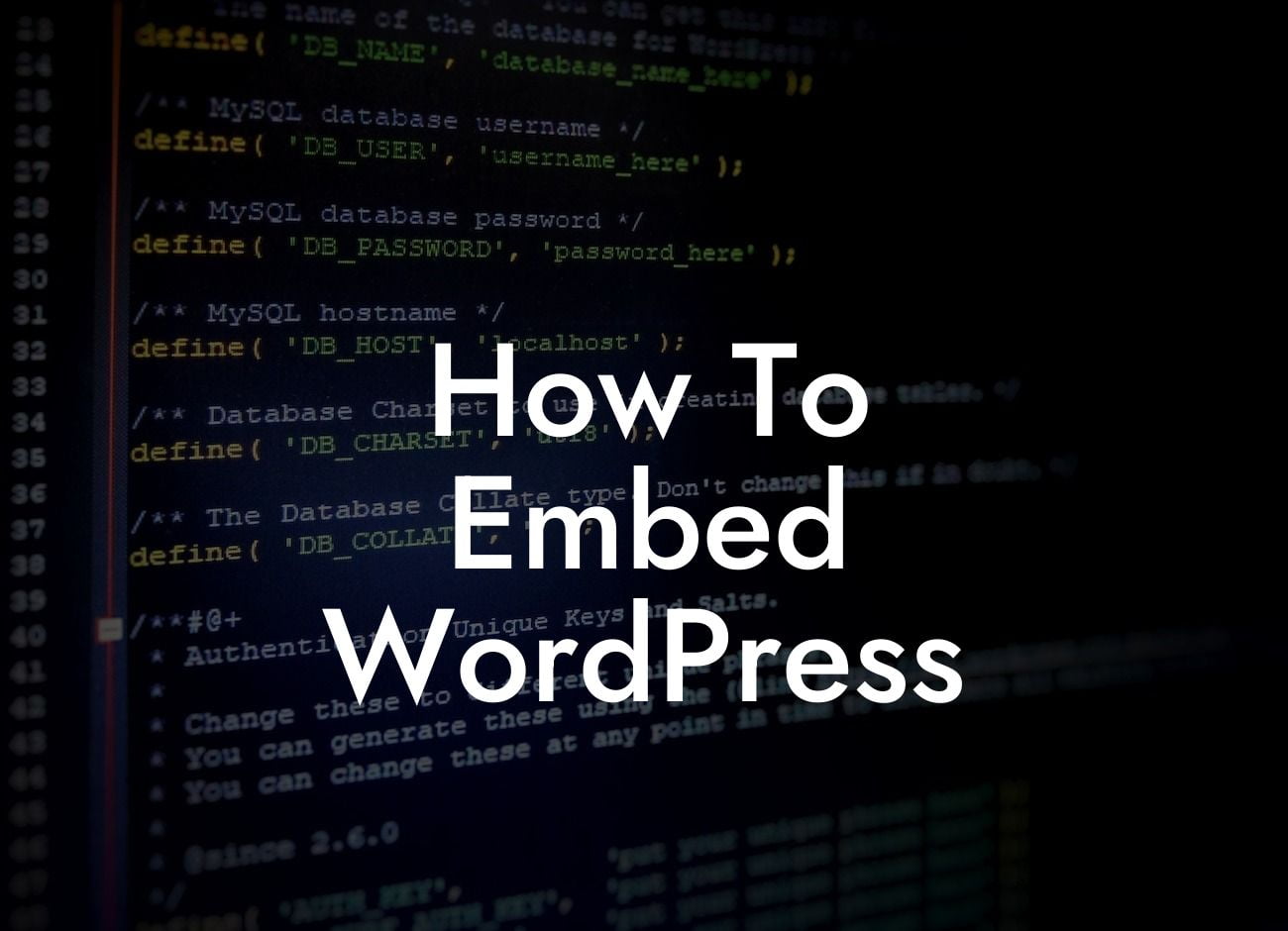 How To Embed WordPress