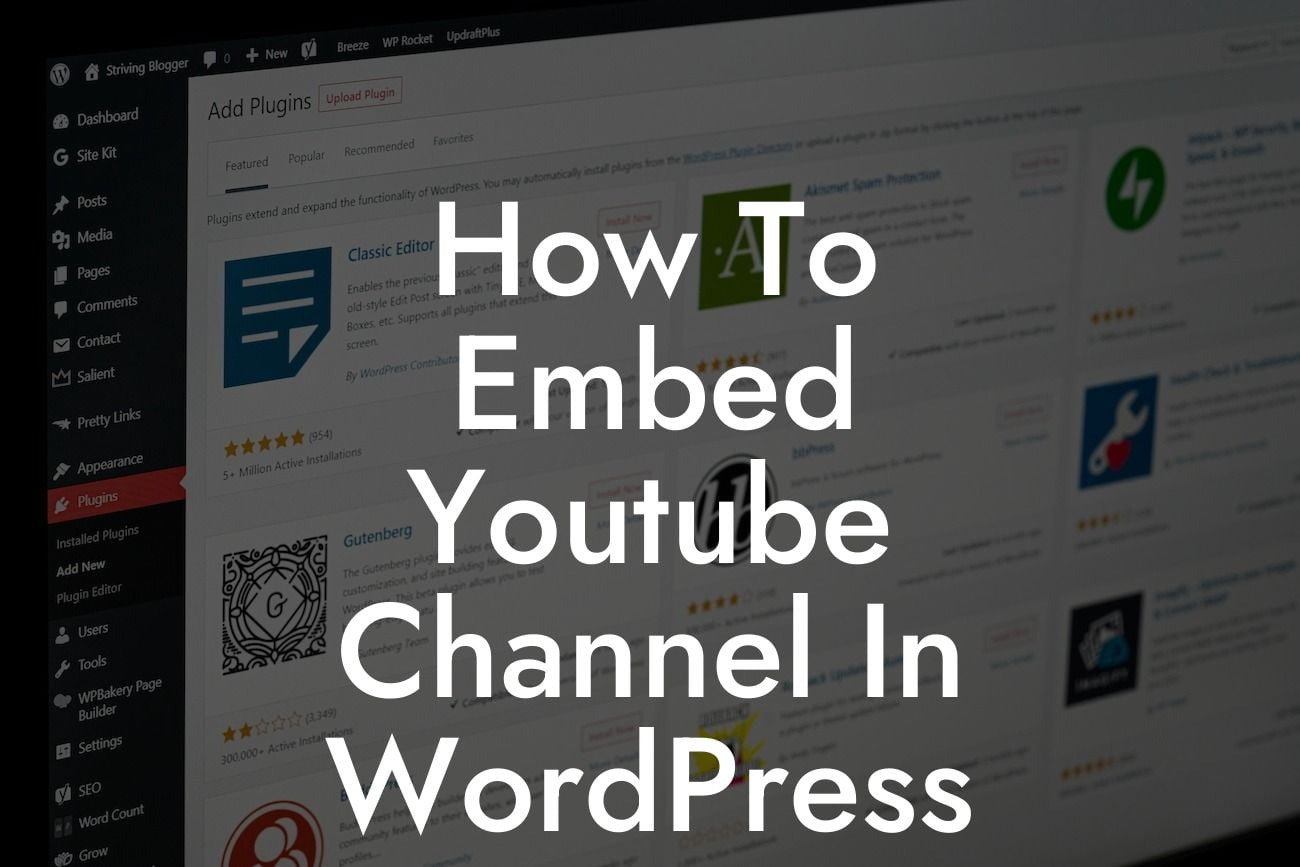 How To Embed Youtube Channel In WordPress