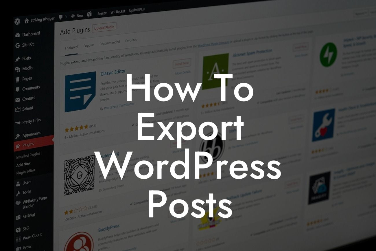 How To Export WordPress Posts