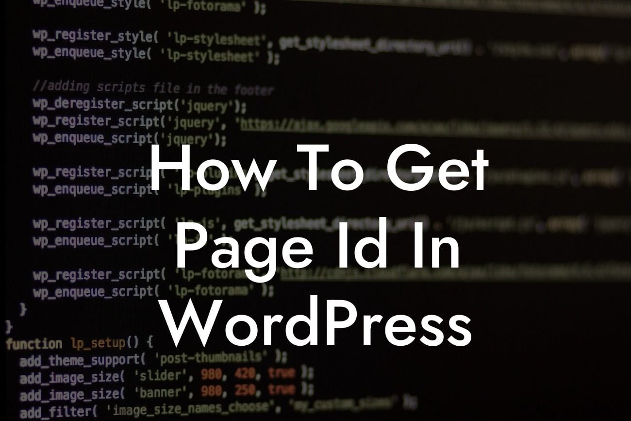 How To Get Page Id In WordPress