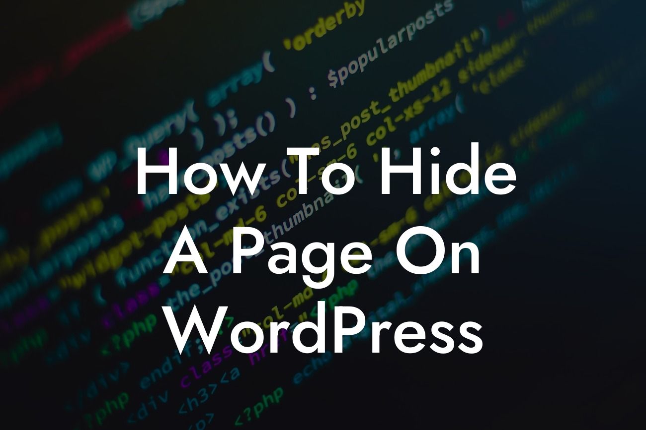 How To Hide A Page On WordPress