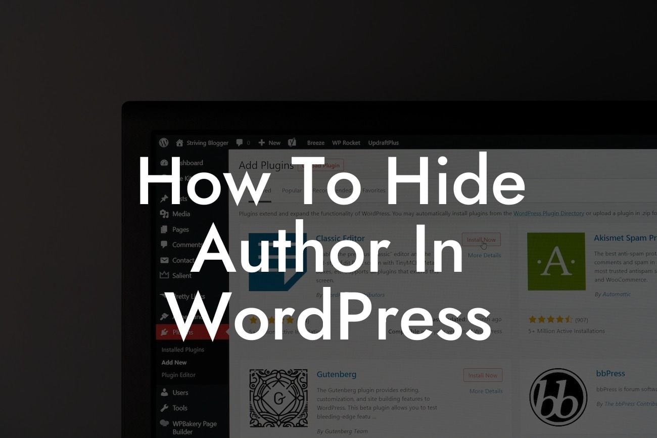 How To Hide Author In WordPress