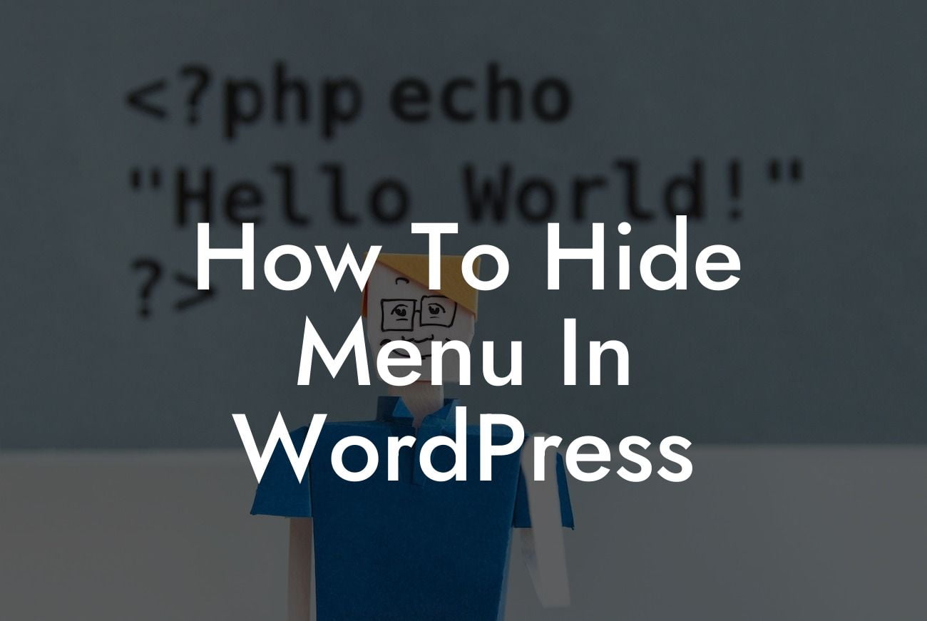 How To Hide Menu In WordPress