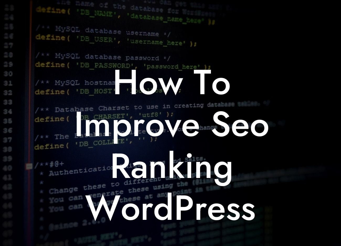 How To Improve Seo Ranking WordPress
