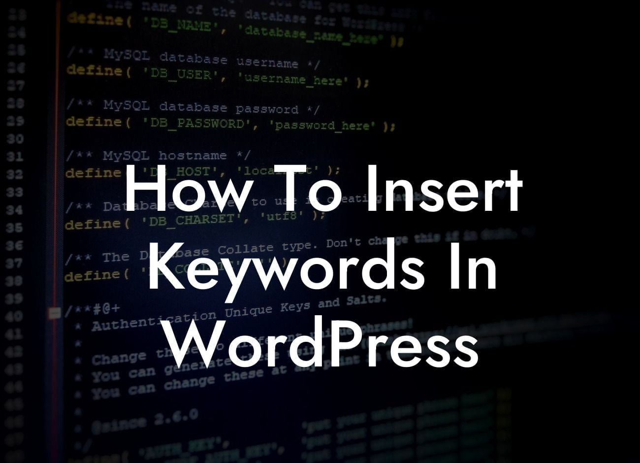 How To Insert Keywords In WordPress