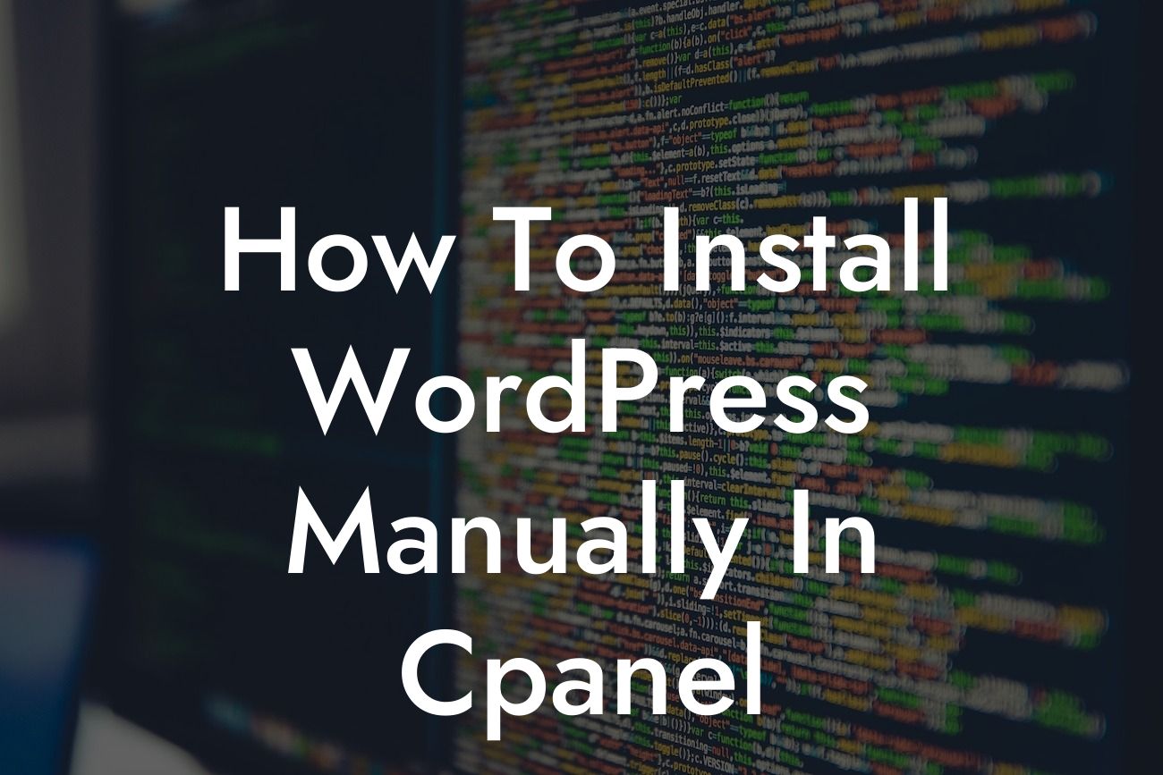 How To Install WordPress Manually In Cpanel
