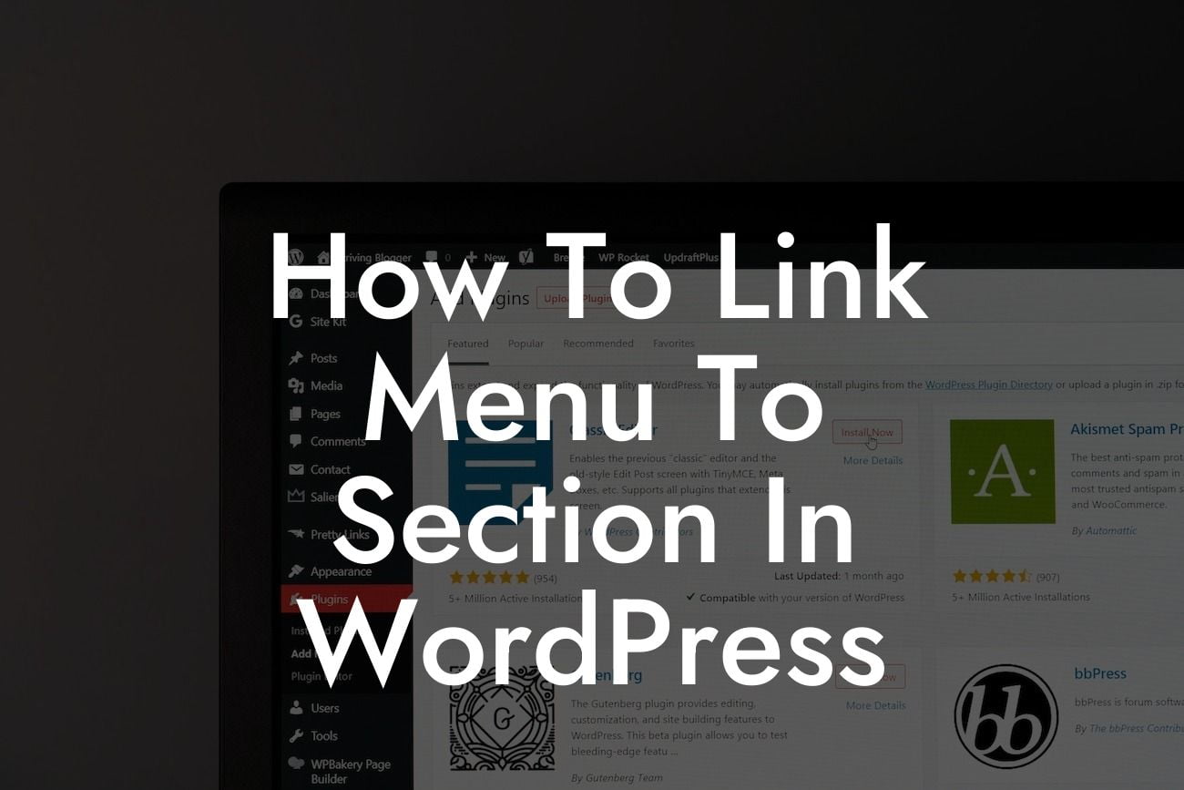 How To Link Menu To Section In WordPress