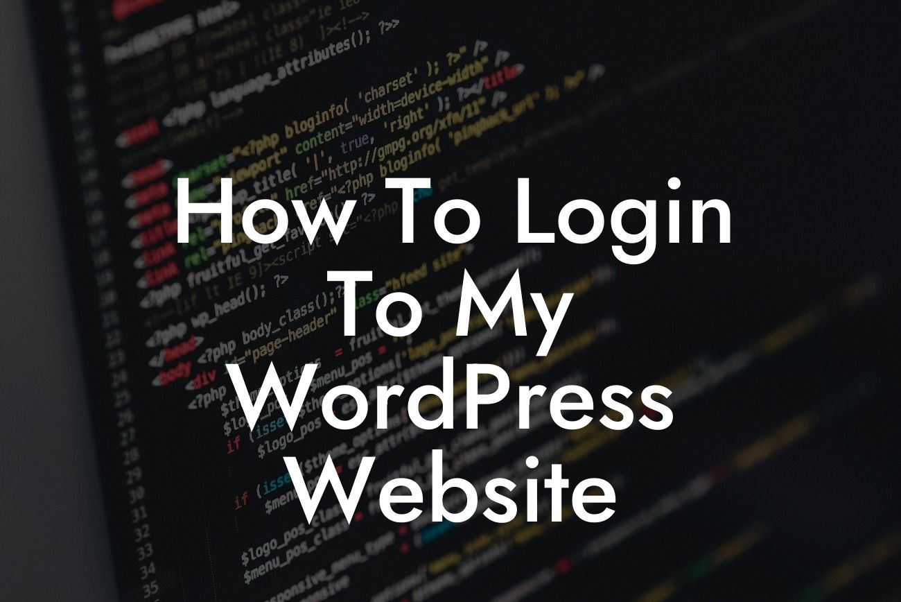 How To Login To My WordPress Website
