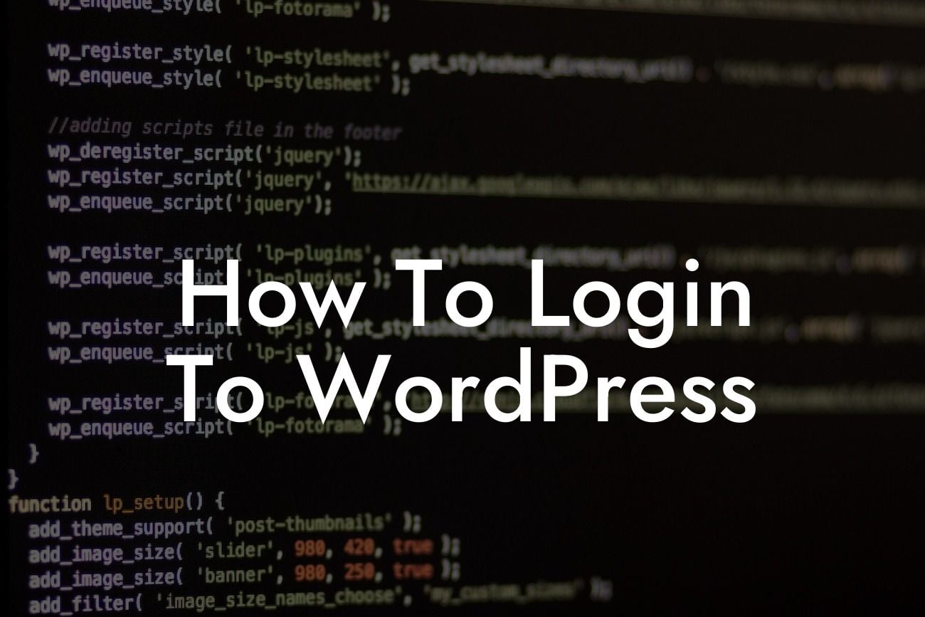 How To Login To WordPress