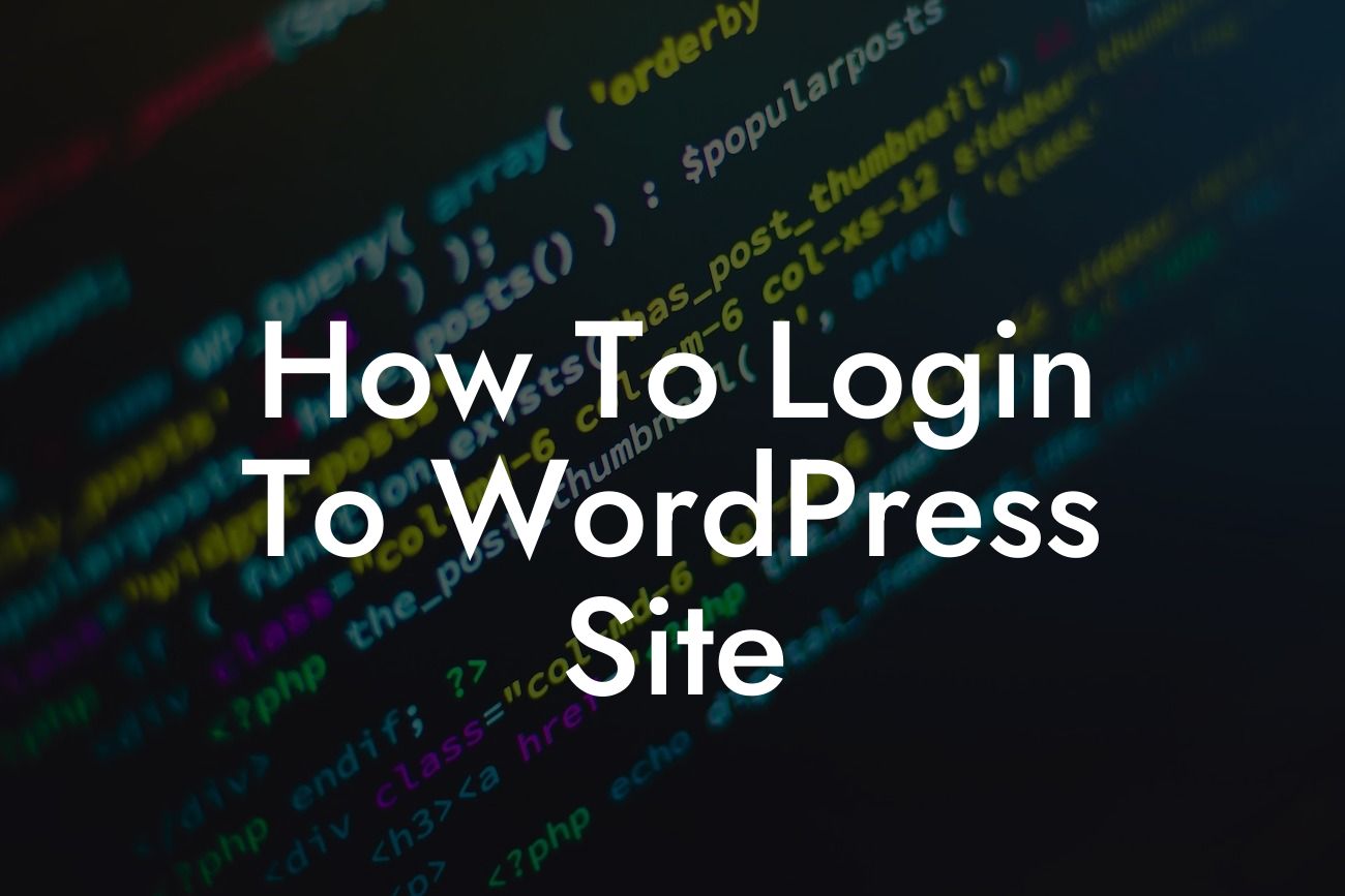 How To Login To WordPress Site