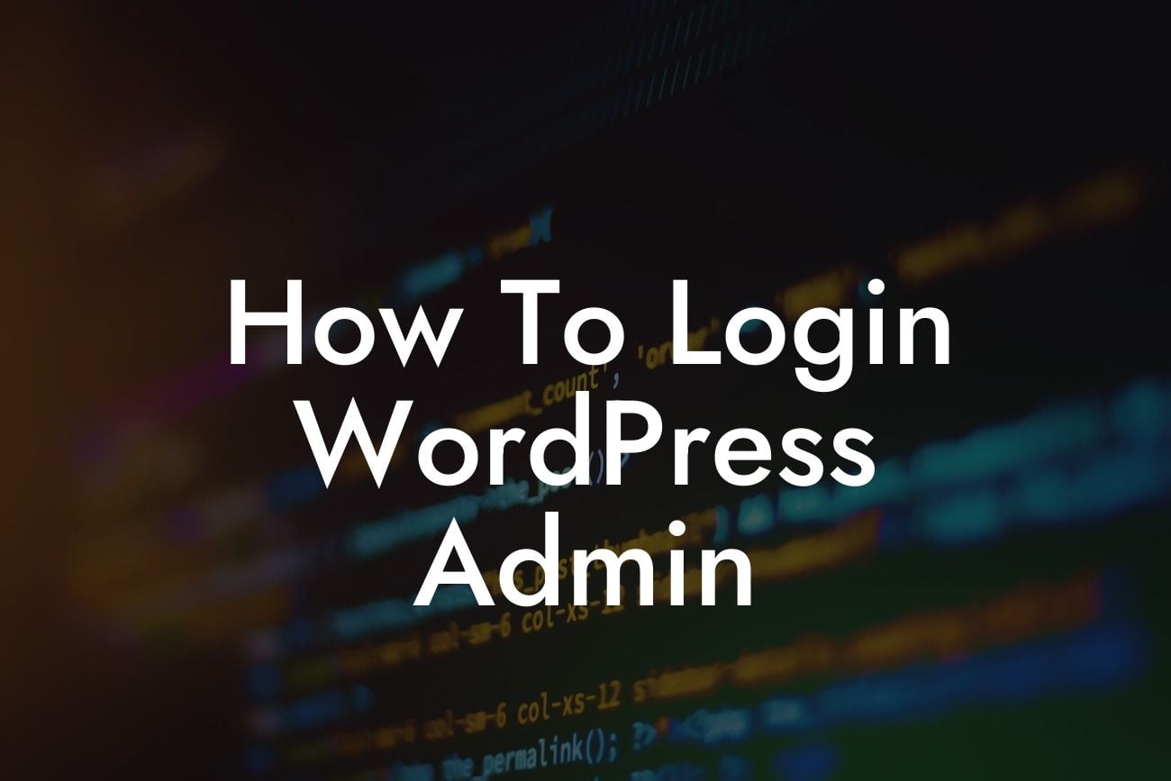 How To Login WordPress Admin