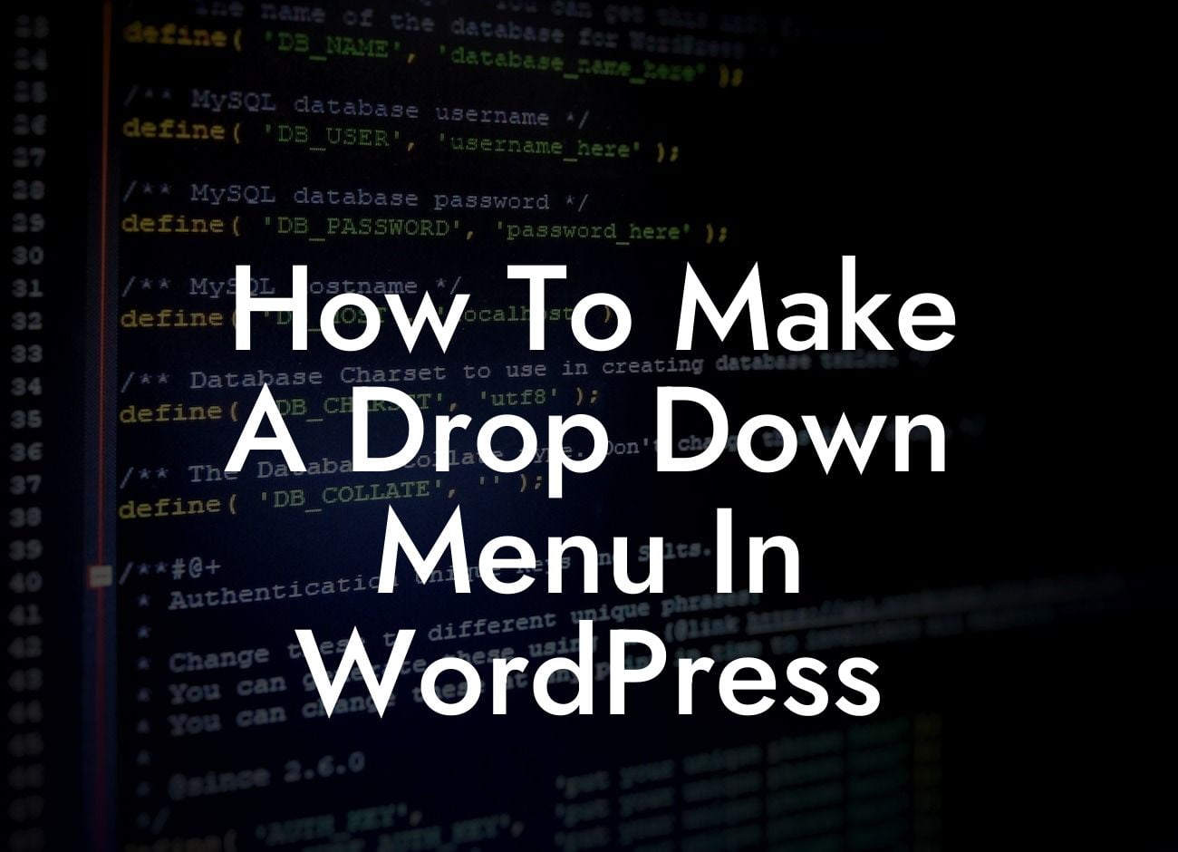 How To Make A Drop Down Menu In WordPress