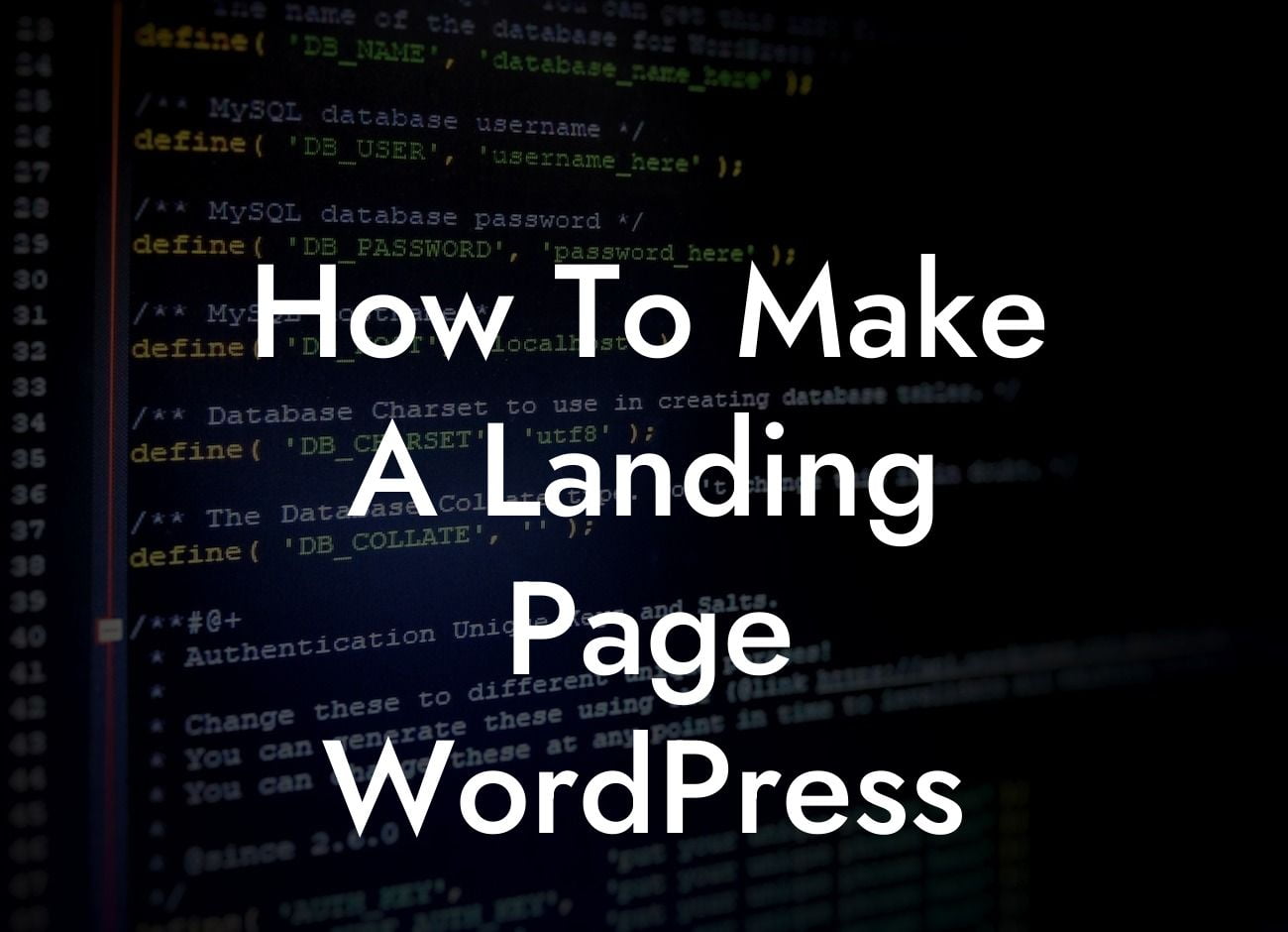 How To Make A Landing Page WordPress