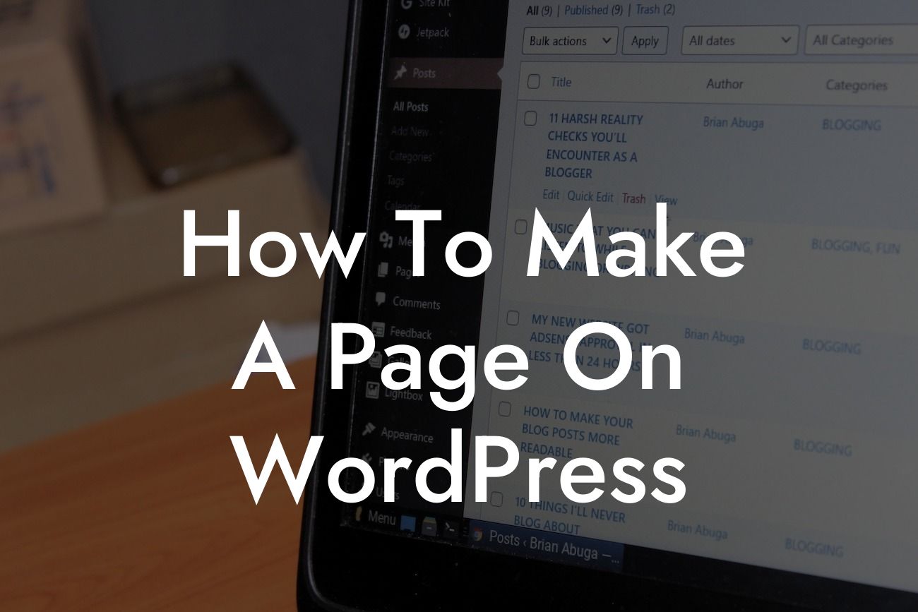 How To Make A Page On WordPress