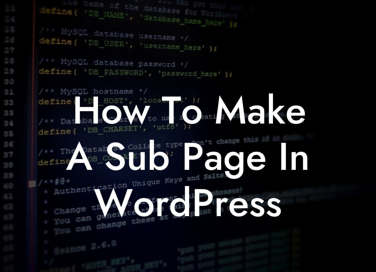 How To Make A Sub Page In WordPress