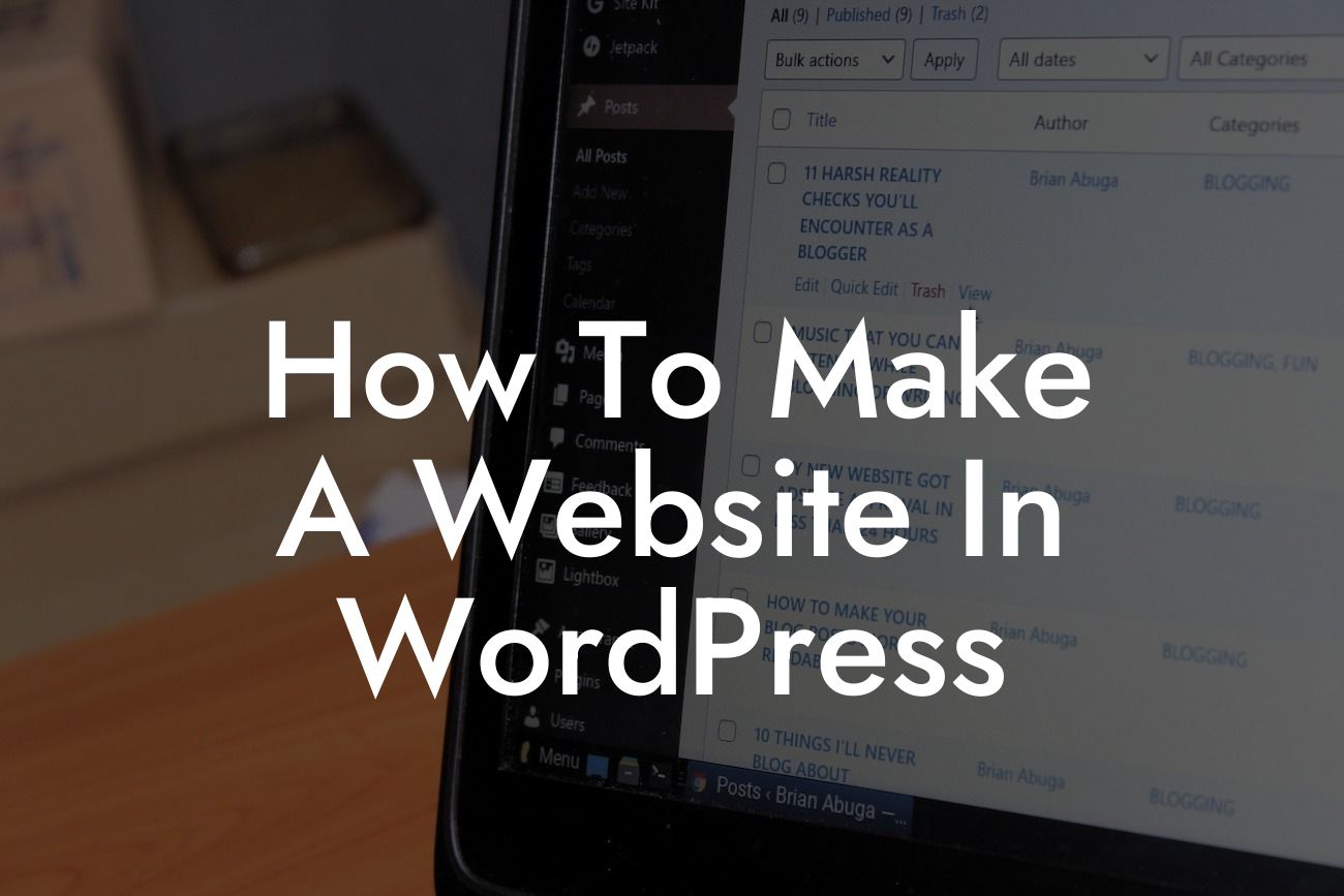 How To Make A Website In WordPress