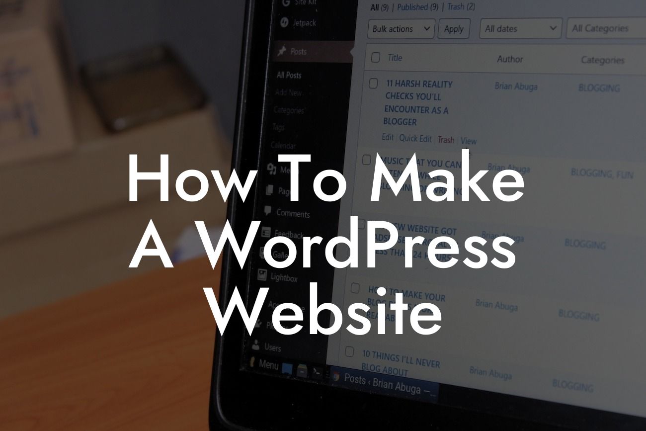 How To Make A WordPress Website