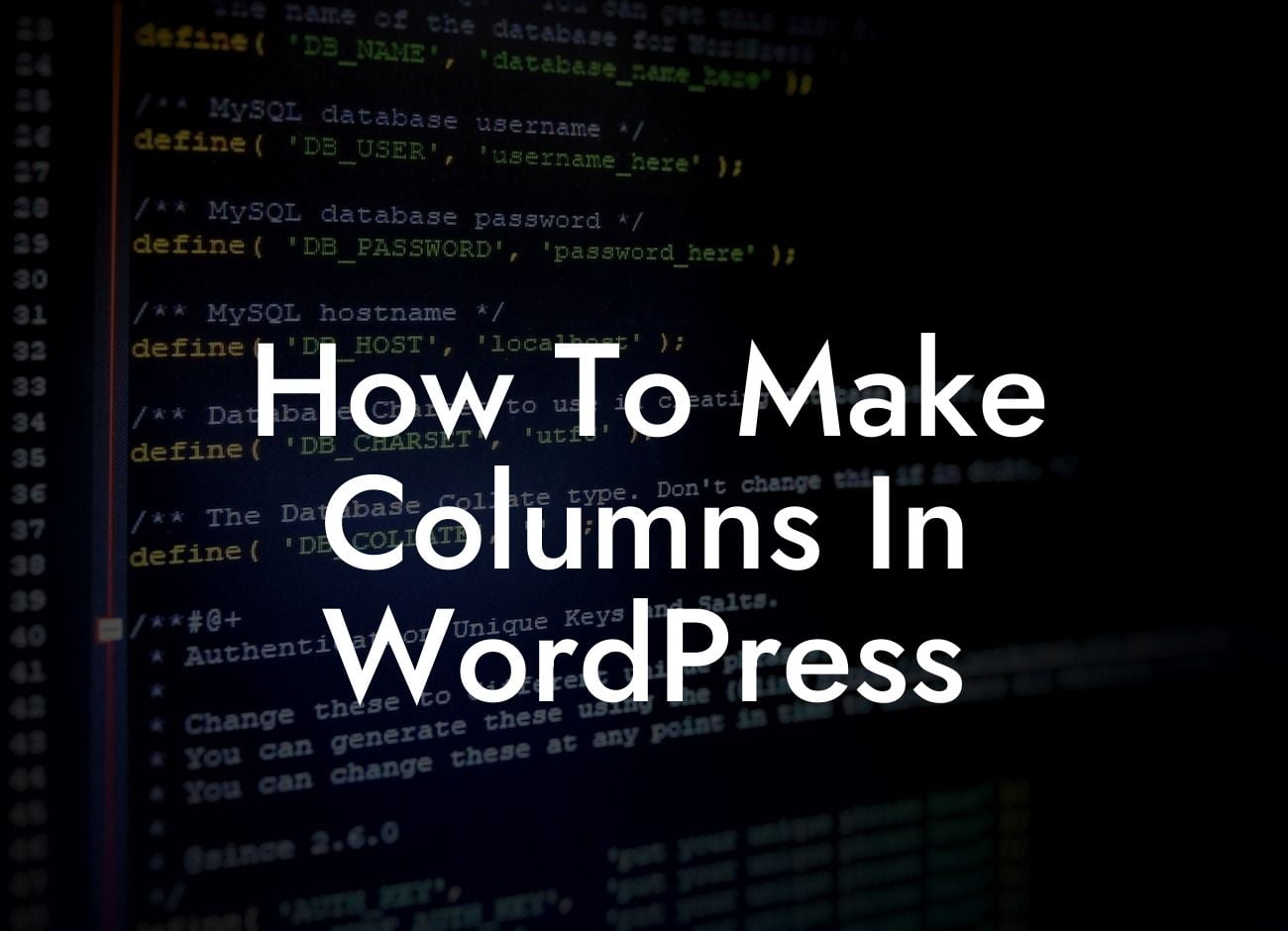 How To Make Columns In WordPress