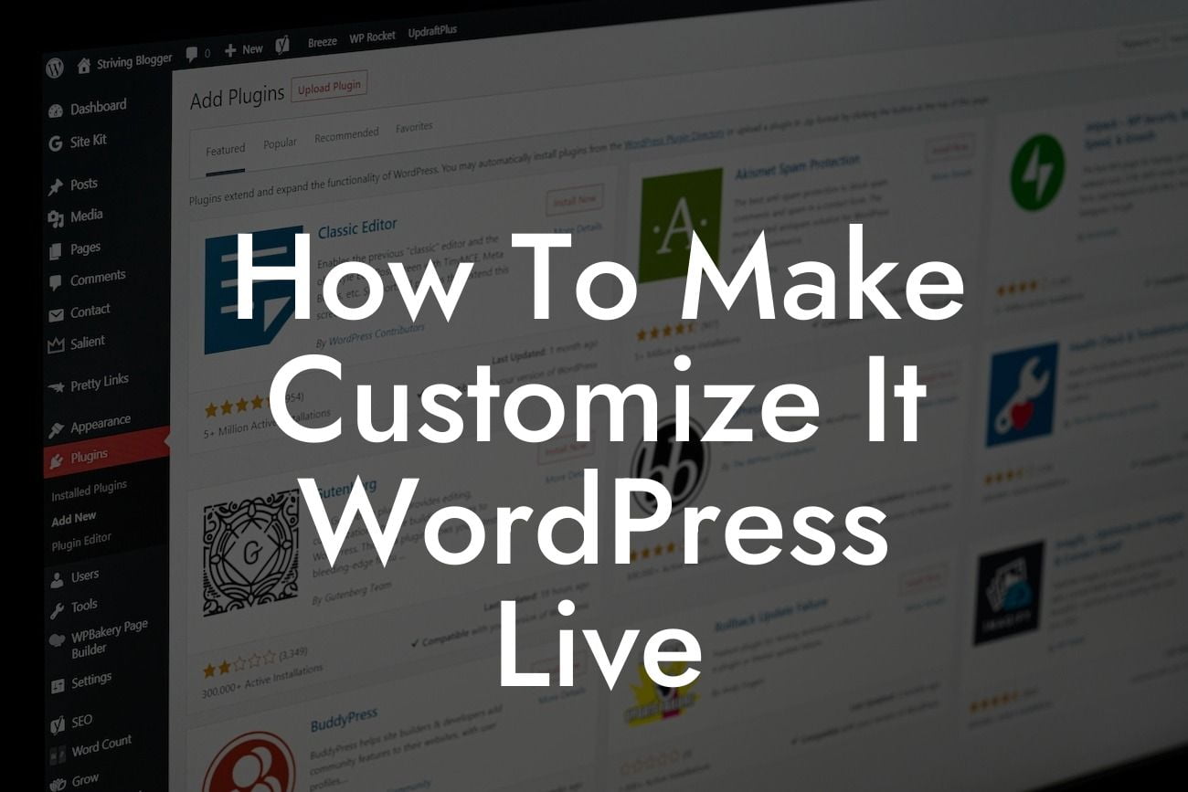 How To Make Customize It WordPress Live