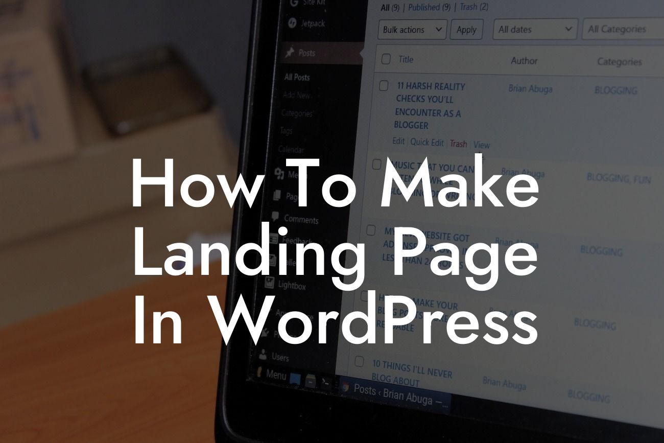 How To Make Landing Page In WordPress