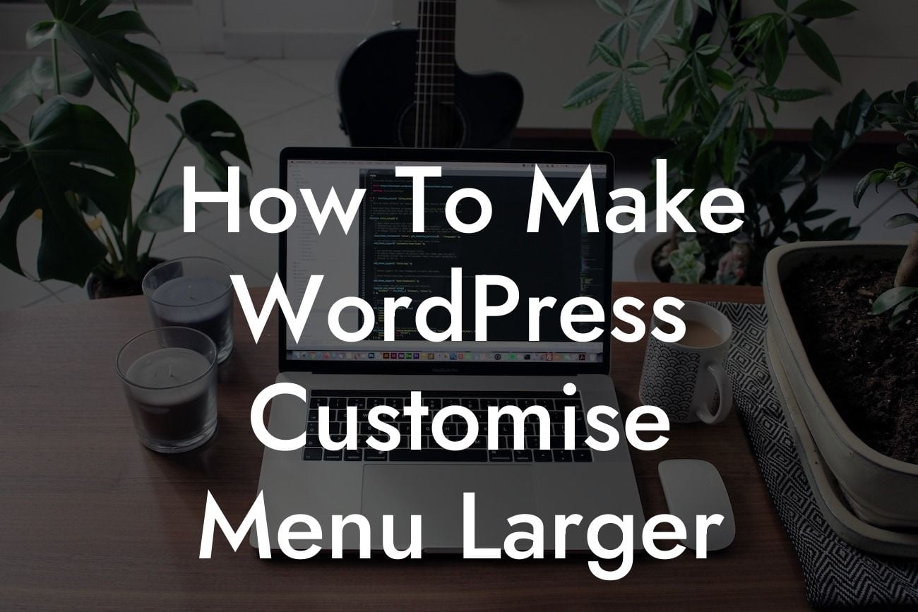 How To Make WordPress Customise Menu Larger