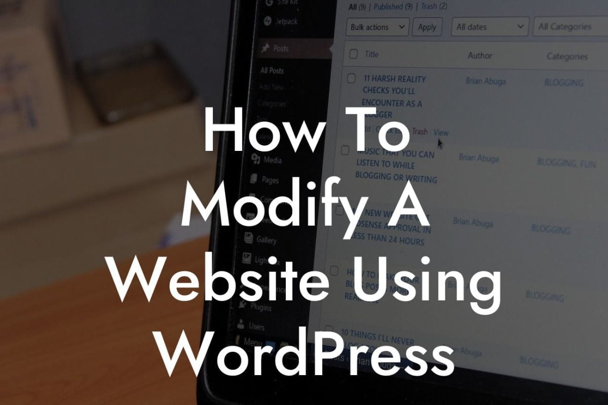 How To Modify A Website Using WordPress