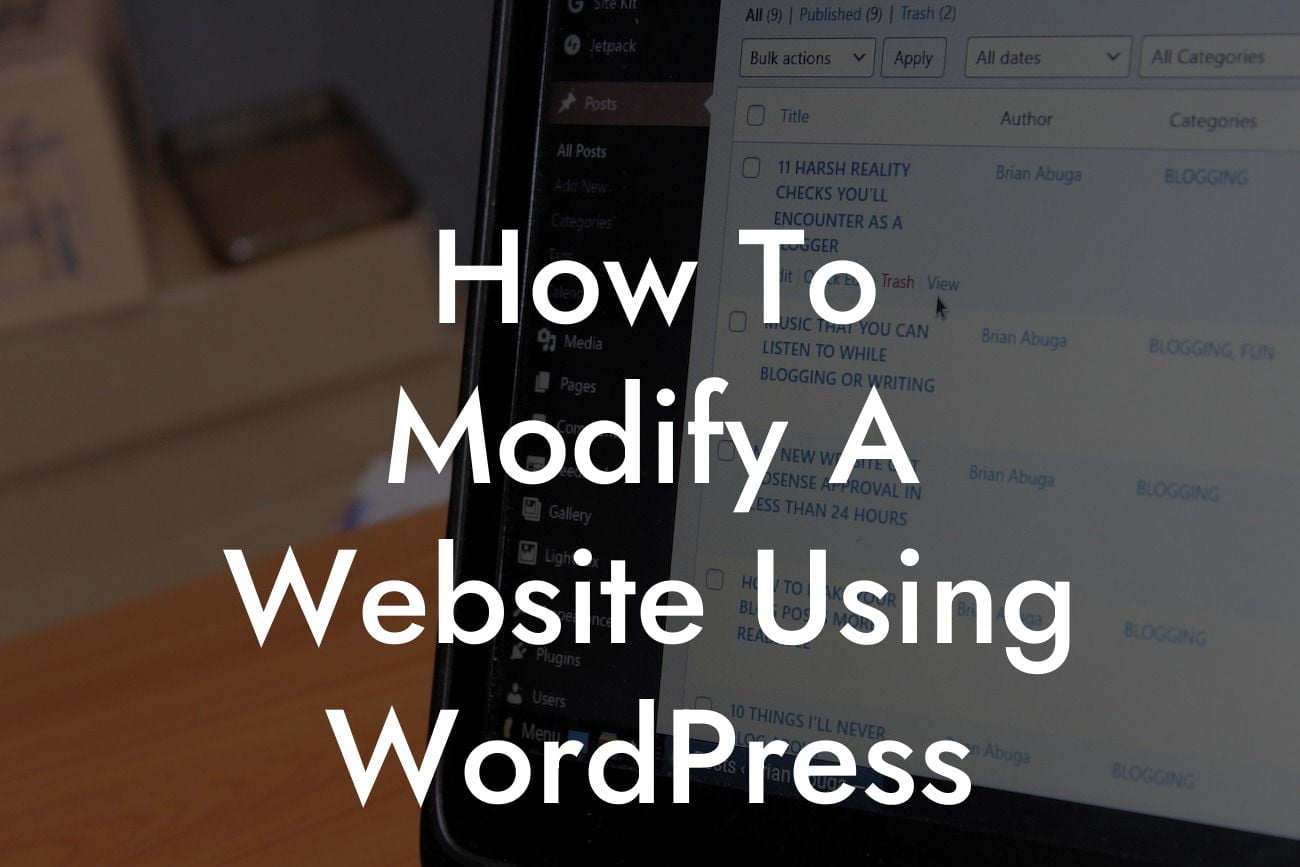 How To Modify A Website Using WordPress