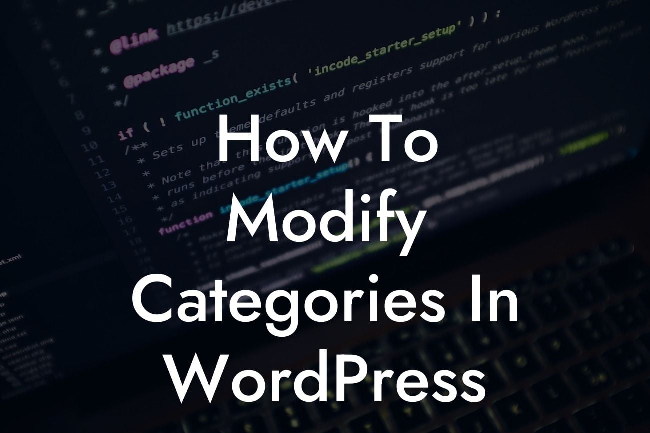 How To Modify Categories In WordPress