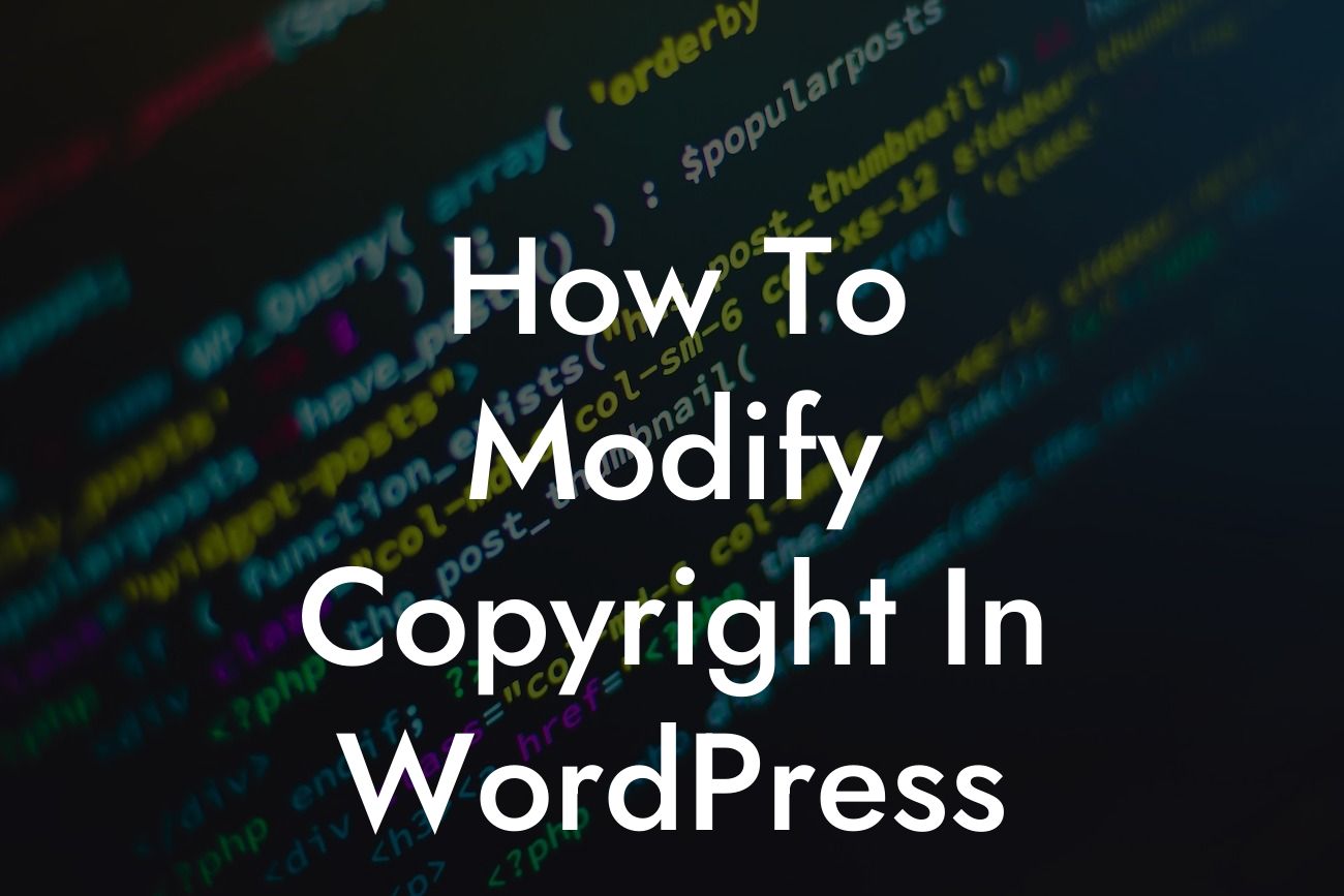 How To Modify Copyright In WordPress