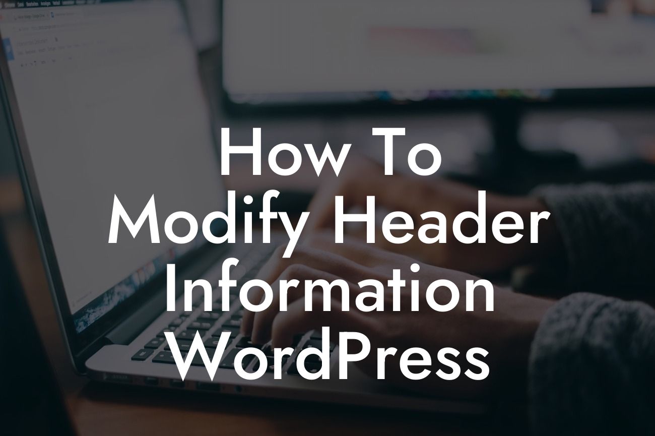 How To Modify Header Information WordPress