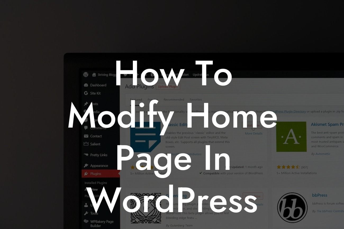 How To Modify Home Page In WordPress