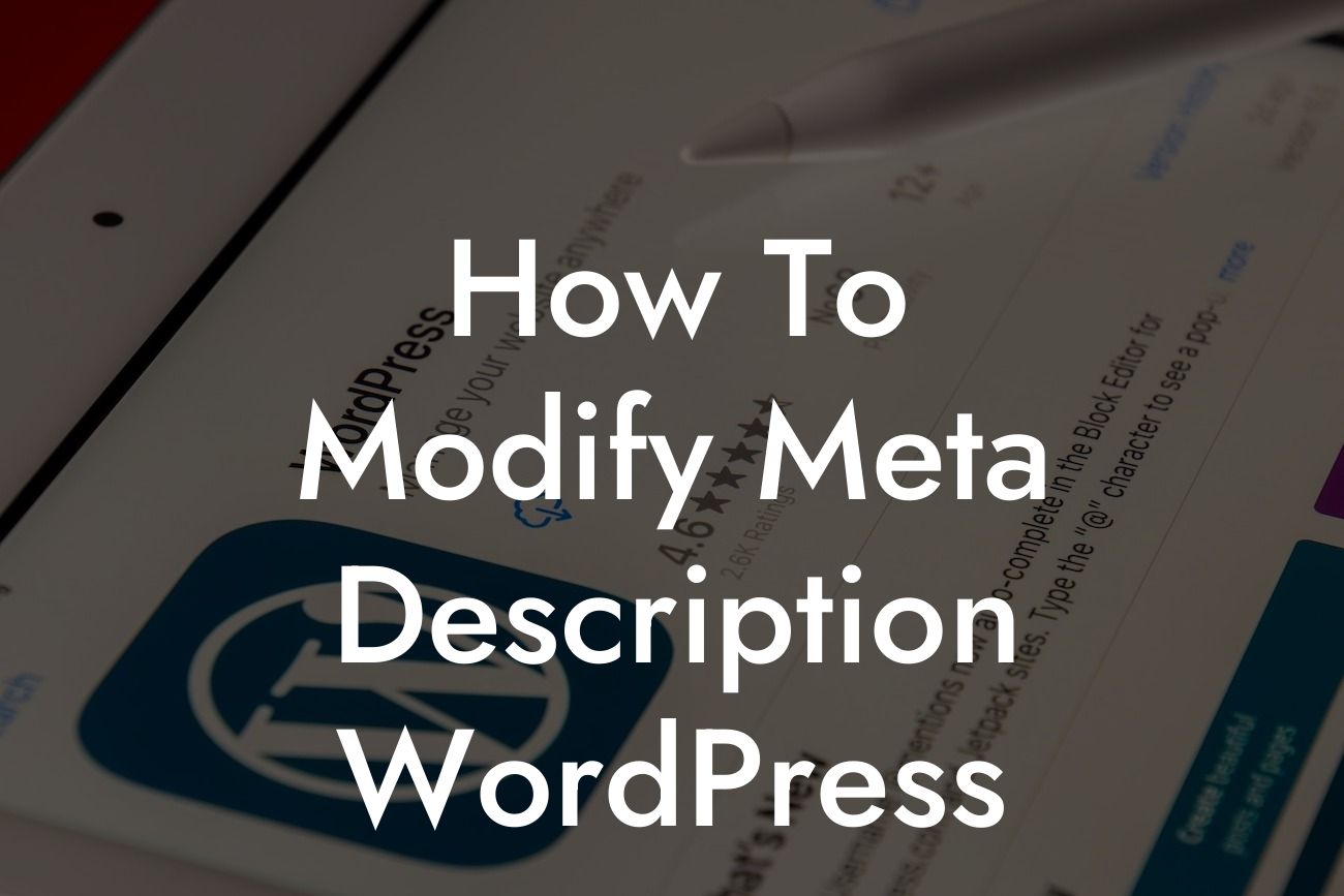 How To Modify Meta Description WordPress