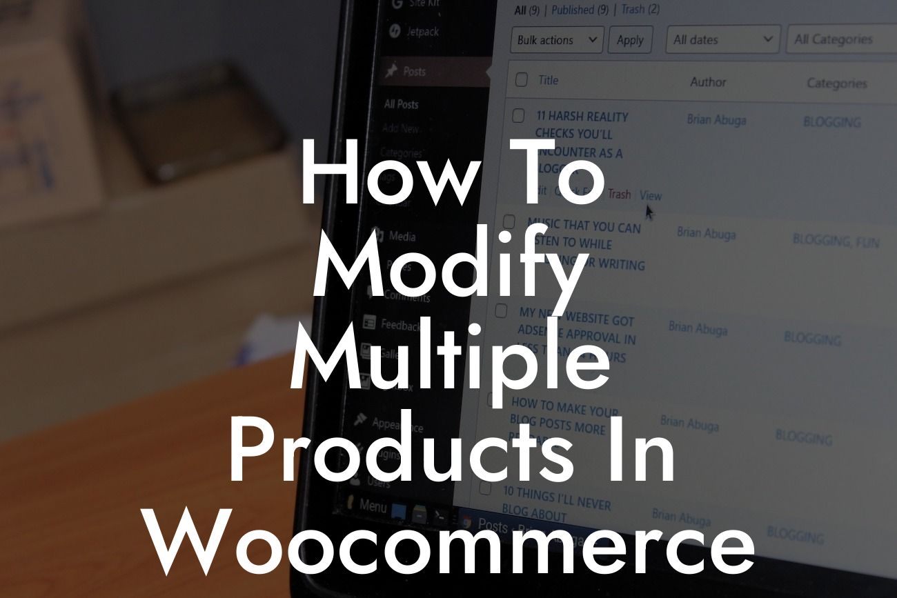 How To Modify Multiple Products In Woocommerce