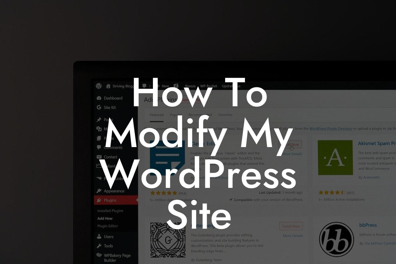 How To Modify My WordPress Site