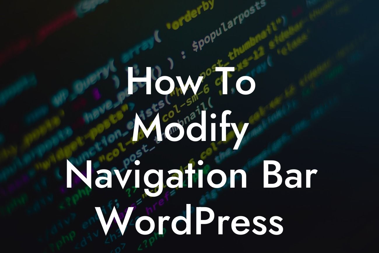 How To Modify Navigation Bar WordPress