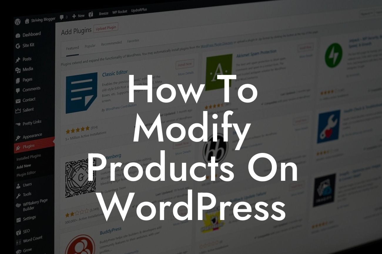 How To Modify Products On WordPress