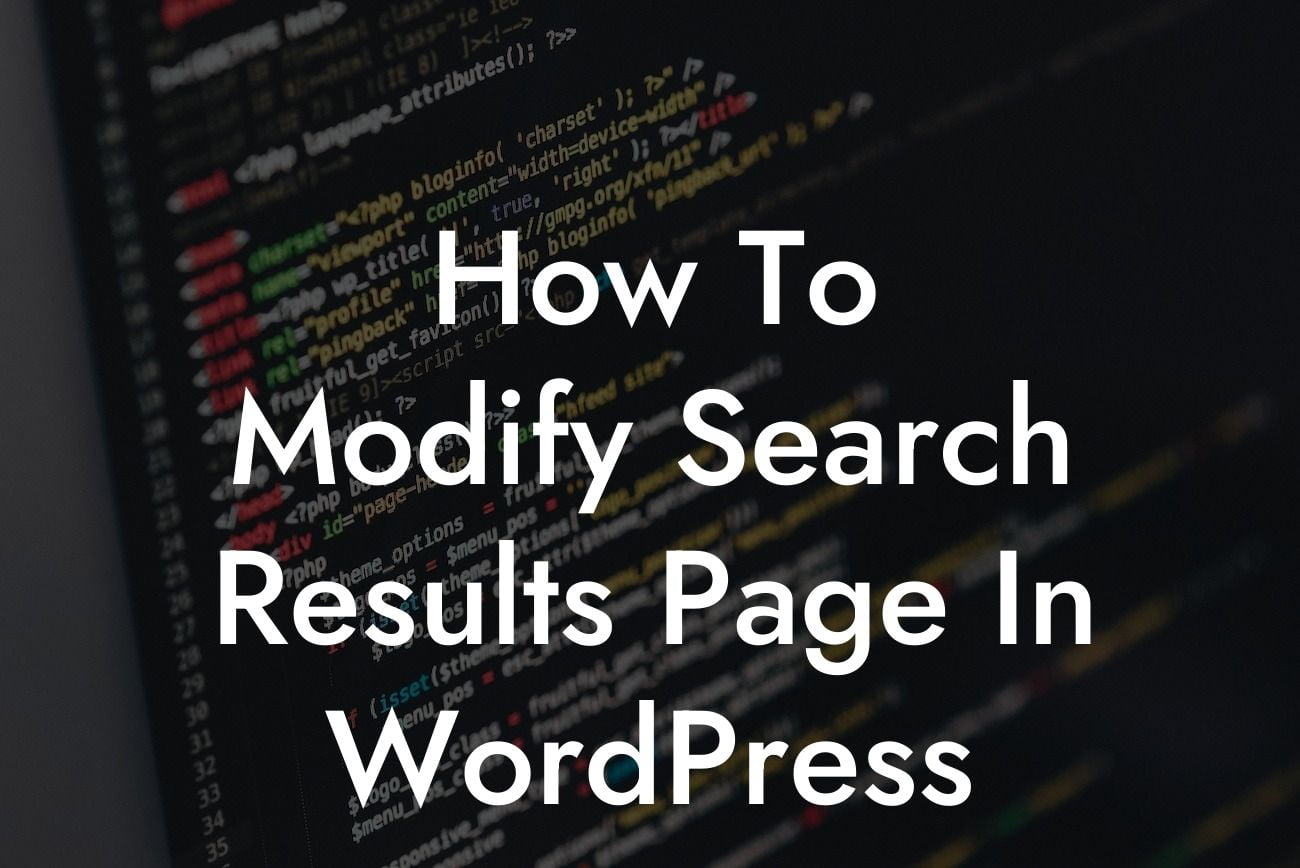 How To Modify Search Results Page In WordPress