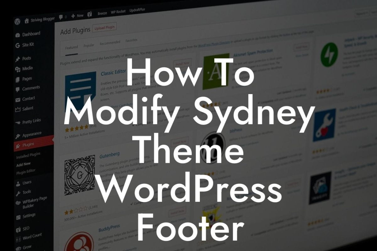 How To Modify Sydney Theme WordPress Footer