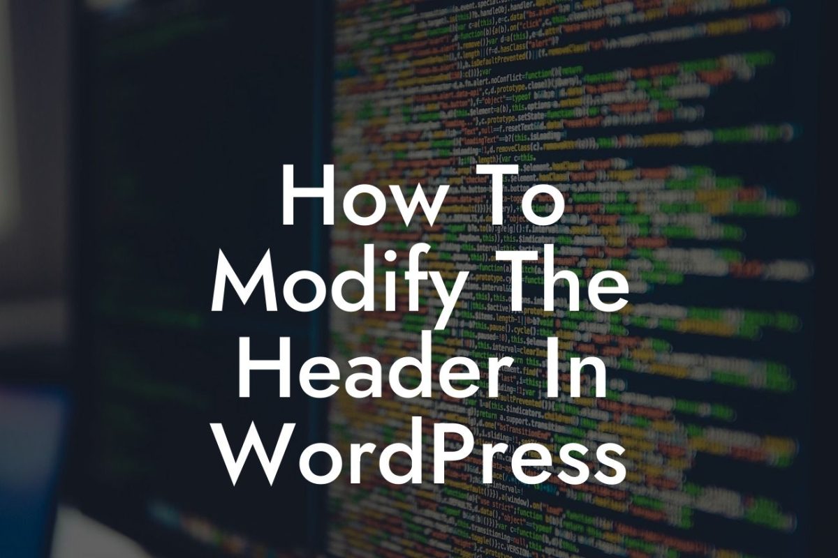 How To Modify The Header In WordPress