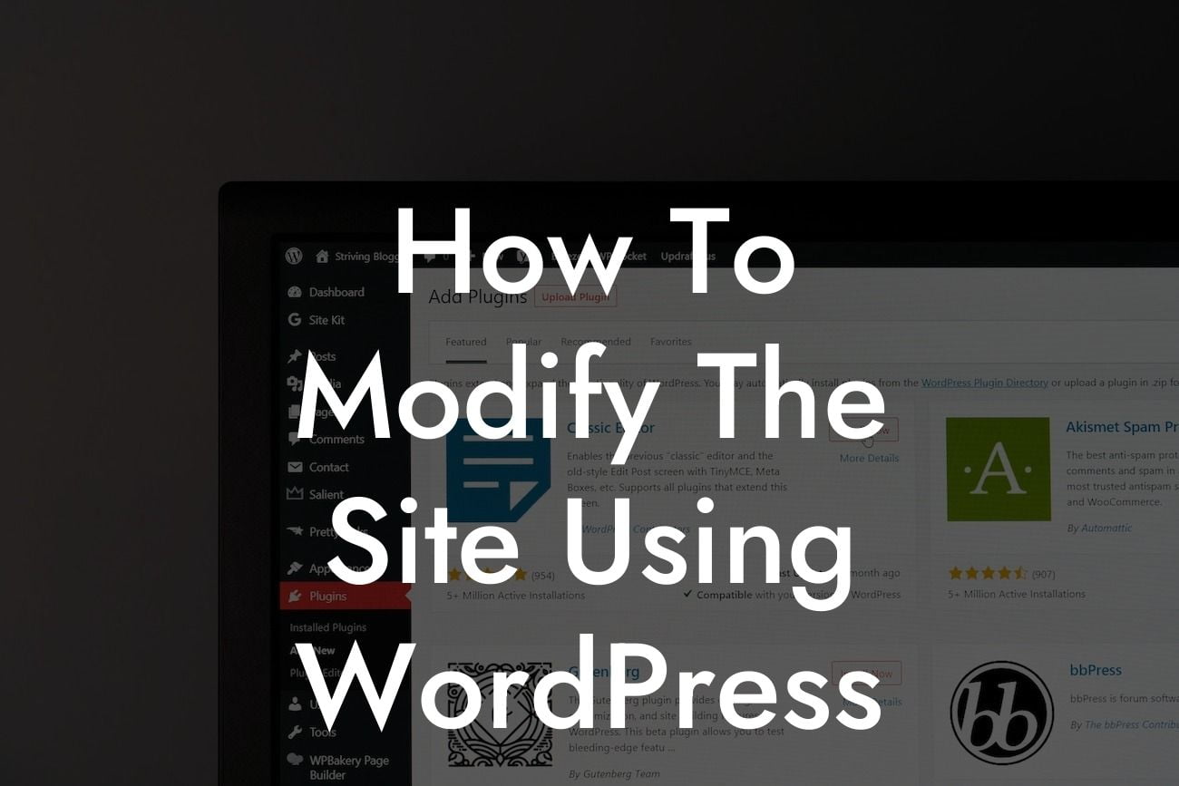 How To Modify The Site Using WordPress
