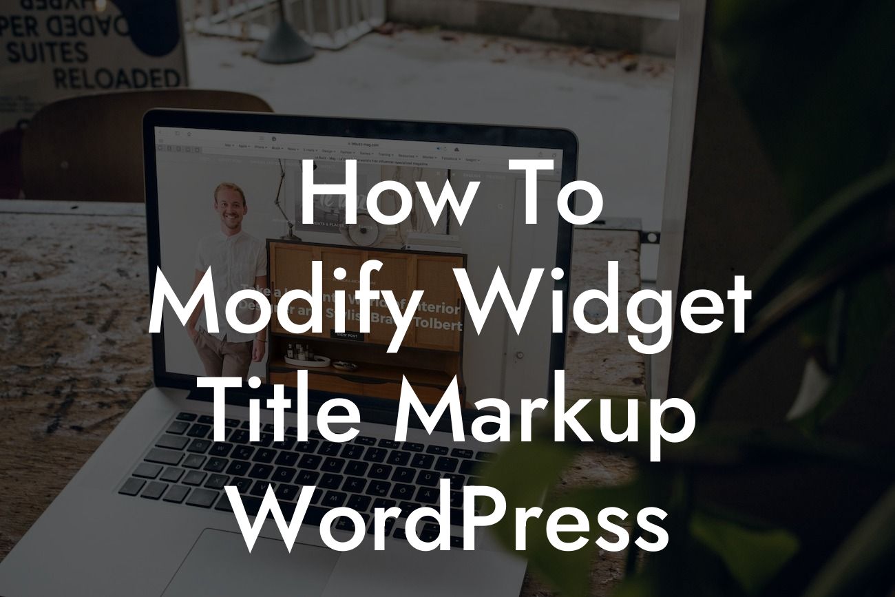 How To Modify Widget Title Markup WordPress
