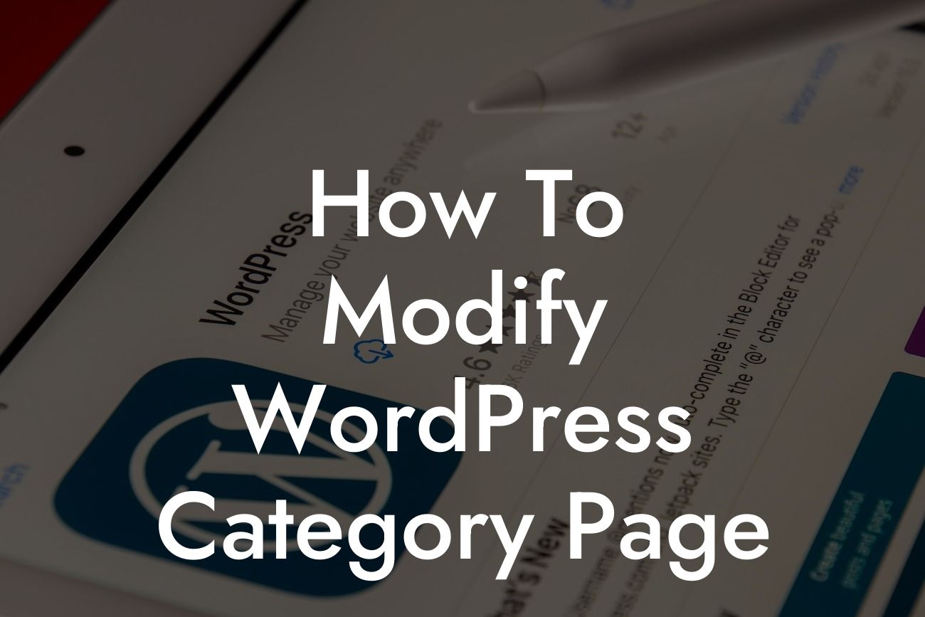 How To Modify WordPress Category Page