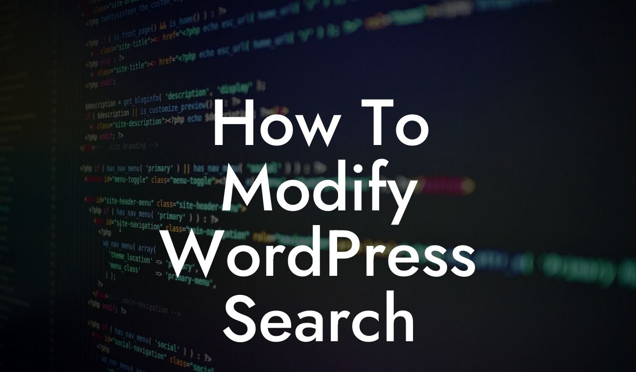 How To Modify WordPress Search