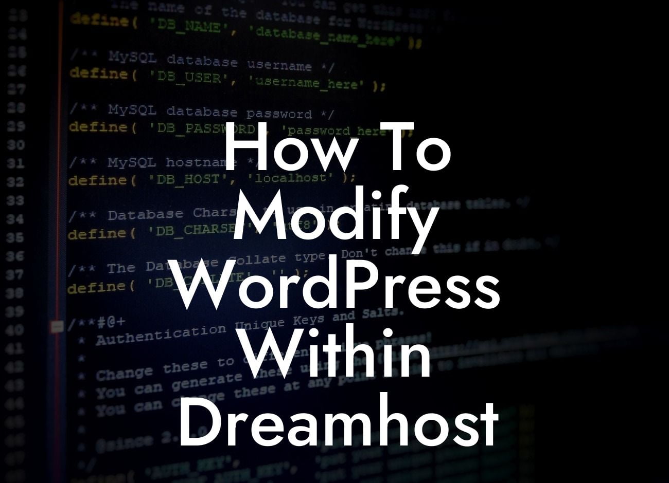 How To Modify WordPress Within Dreamhost