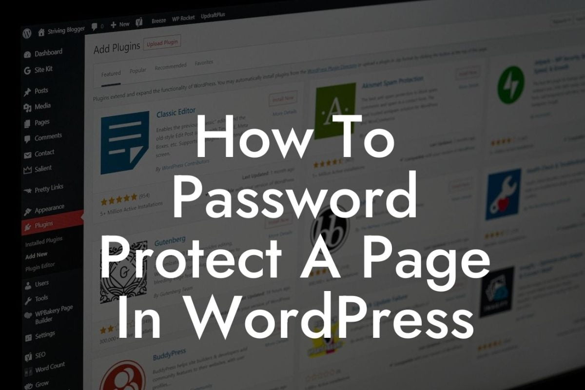 How To Password Protect A Page In WordPress